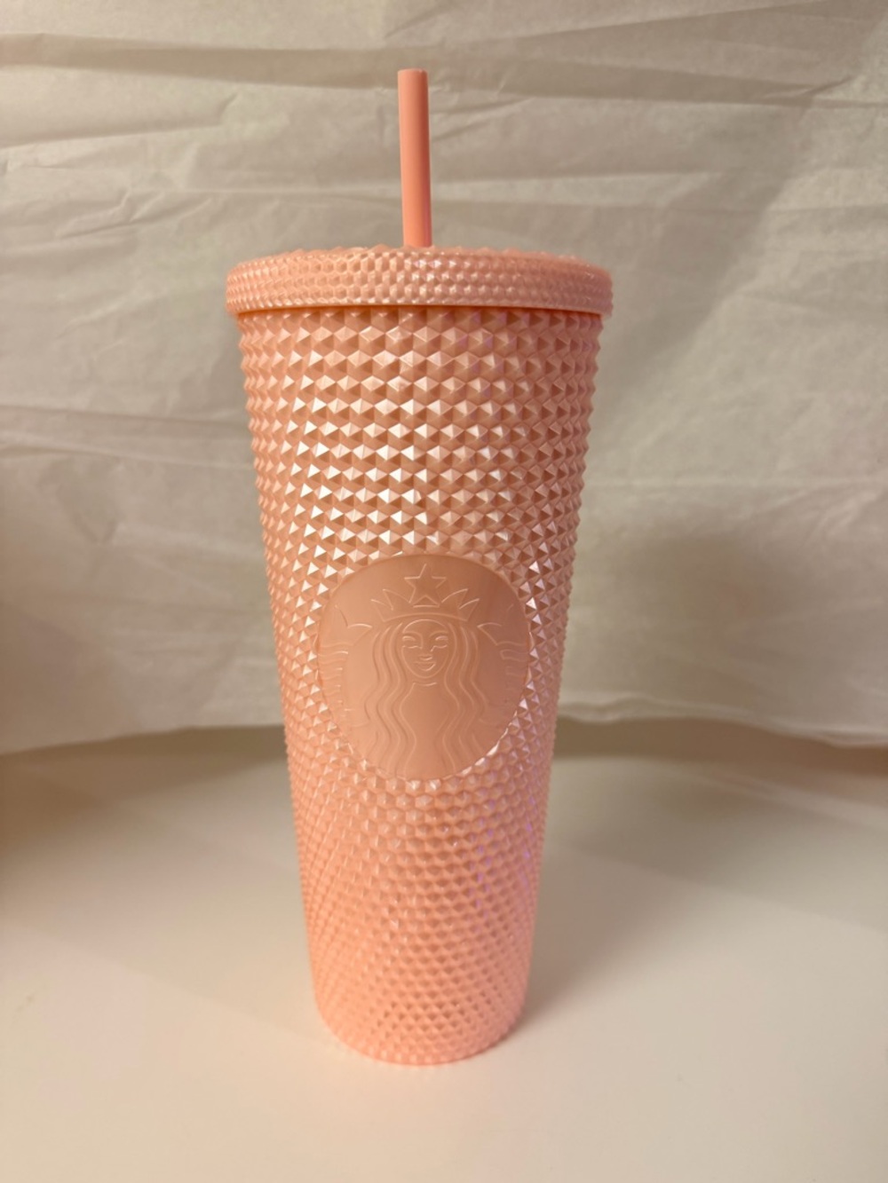 Starbucks Matte Light Pink Studded Reusable 24 oz Tumbler with Straw
